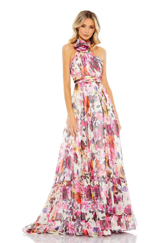 Floral flounce gown