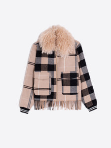 Mo hair flannel bomber