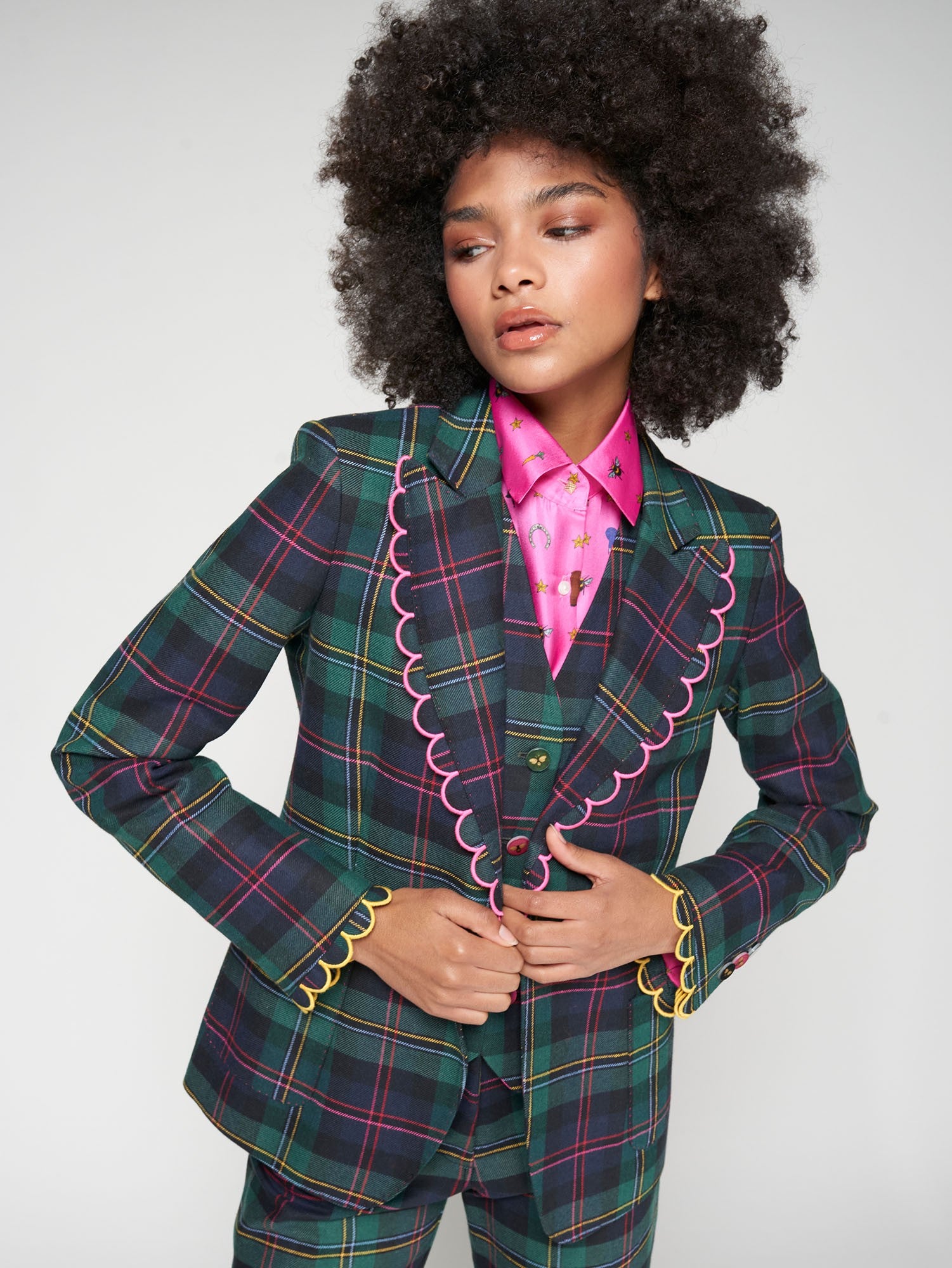 Hilary plaid blazer