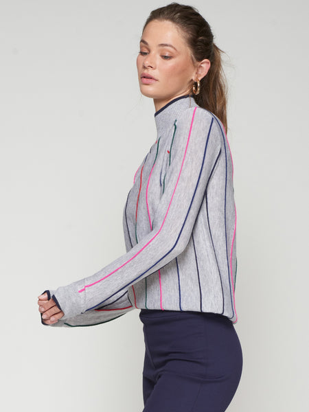 Grey striped sweater