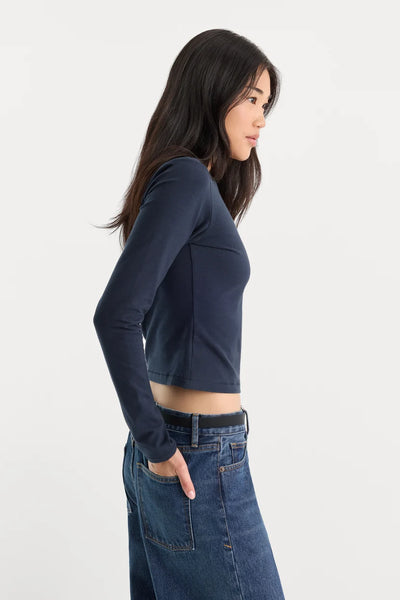 long sleeve navy tee