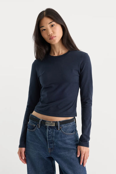 long sleeve navy tee