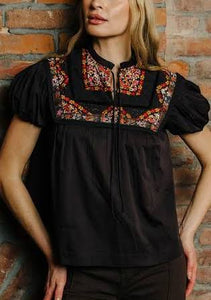 Black floral Top