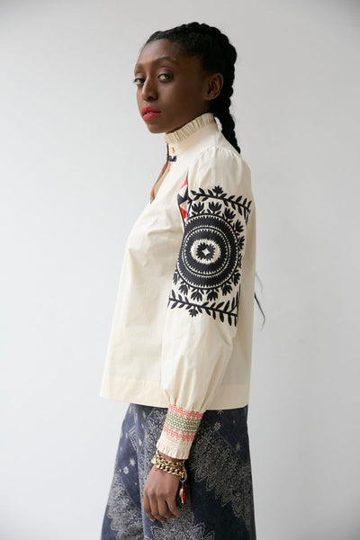 Tribal vanilla blouse