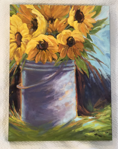 Bucket of Sunflowers